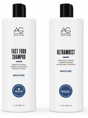 AG Hair Care Fast Food Shampoo & Ultramoist Conditioner 33.8 oz Liter Set